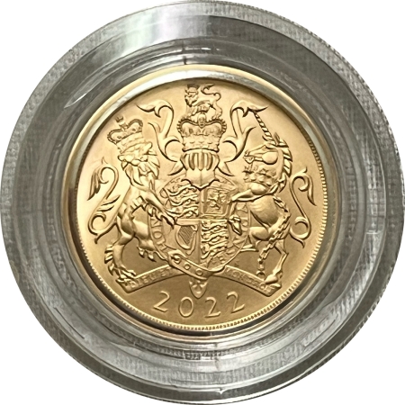 Bullion 2022 UK GOLD CELEBRATION SOVEREIGN, QUEEN’S PLATINUM JUBILEE, 2/6/2022 BU W/ OGP