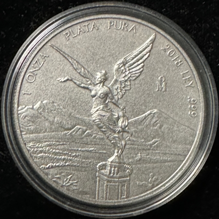 Bullion 2018 MEXICO 1 OZ SILVER LIBERTAD, MATTE PROOF “ANTIQUED” FINISH-GEM & PRISTINE!