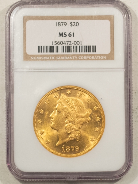 $20 1879 $20 LIBERTY GOLD – NGC MS-61, FLASHY, TOUGH DATE & PREMIUM QUALITY+!