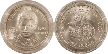 Modern Silver Commems 1998-S KENNEDY 2 COIN COMMEMORATIVE COLLECTORS SET W/ MATTE 50C – UNCIRCULATED