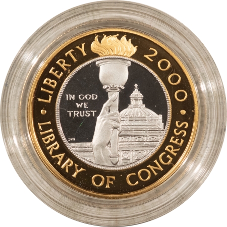 Modern Silver Commems 2000-W $10 LIBRARY OF CONGRESS BIMETALLIC GOLD/PLATINUM – GEM PROOF WITH OGP