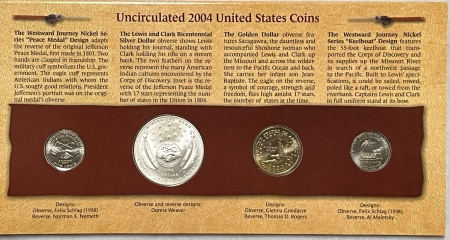 Modern Silver Commems 2004 LEWIS & CLARK COIN/CURR COMMEMORATIVE SET W/ SILVER DOLLAR – GEM OGP!