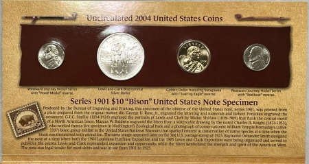 Modern Silver Commems 2004 LEWIS & CLARK COIN/CURR COMMEMORATIVE SET W/ SILVER DOLLAR – GEM OGP!