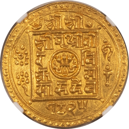 New Certified Coins SE 1825 (1903) NEPAL GOLD TOLA MOHAR, KM-674.3 NGC UNC DET JEWELRY, FRESH & NICE