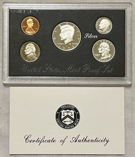 New Store Items 1995-S 5 COIN U.S. SILVER PROOF SET – GEM PROOF W/ ORIGINAL MINT PACKAGING!