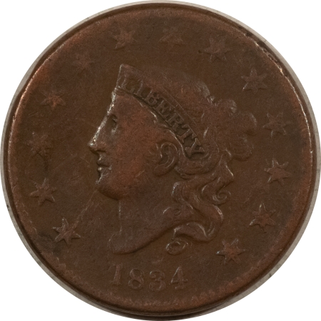 Coronet Head Large Cents 1834 CORONET HEAD LARGE CENT – CIRCULATED!