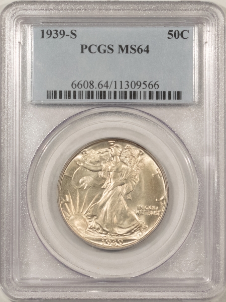 New Store Items 1939-S WALKING LIBERTY HALF DOLLAR – PCGS MS-64, SATINY & SMOOTH