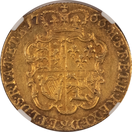 New Certified Coins 1766 GREAT BRITAIN GOLD GUINEA; NGC AU DETAILS “CLEANED”-NICE LOOKING & SCARCE!