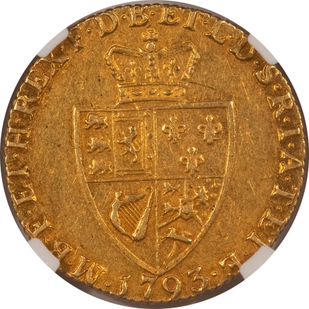 New Certified Coins 1793 GREAT BRITAIN GOLD GUINEA; NGC AU DETAILS “OBV SPOT REMOVED”-HIGH GRADE!