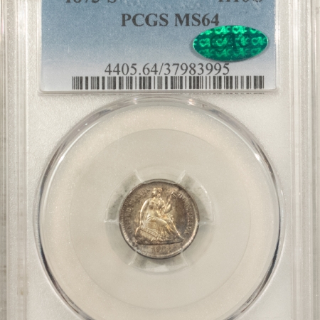 U.S. Certified Coins 1873-S LIBERTY SEATED HALF DIME, PCGS MS-64, CAC APPROVED, PRETTY & PQ!