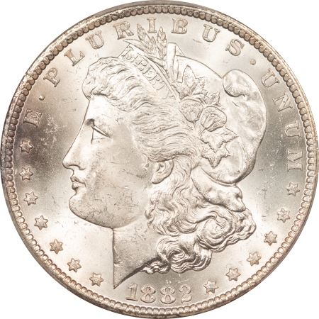 Morgan Dollars 1882-CC MORGAN DOLLAR – PCGS MS-63, WHITE! CARSON CITY!