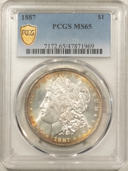 Morgan Dollars 1887 MORGAN DOLLAR – PCGS MS-65, FLASHY & PRETTY!