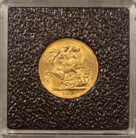 Bullion 1887 GREAT BRITAIN VICTORIA JUBILEE GOLD SOVEREIGN .2354 AGW KM767 FLASHY AU/UNC