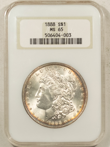 Morgan Dollars 1888 MORGAN DOLLAR – NGC MS-65, FATTIE HOLDER & PRETTY!