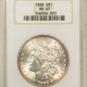 Morgan Dollars 1891-CC MORGAN DOLLAR PCGS MS-64, OLD GREEN HOLDER, PREMIUM QUALITY, CARSON CITY