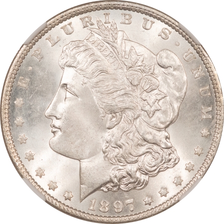 Morgan Dollars 1897 MORGAN DOLLAR – NGC MS-65, BLAST WHITE GEM!