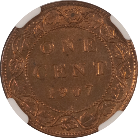 New Store Items 1907H CANADA CENT, KM-8 – NGC MS-63 RB, TOUGH W/ AMPLE RED, CHOICE!