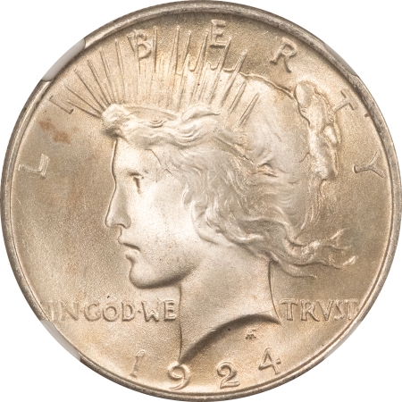 CAC Approved Coins 1924 PEACE DOLLAR – NGC MS-65, FRESH, PREMIUM QUALITY+ & CAC APPROVED!