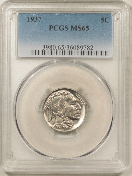 Buffalo Nickels 1937 BUFFALO NICKEL – PCGS MS-65, GEM!