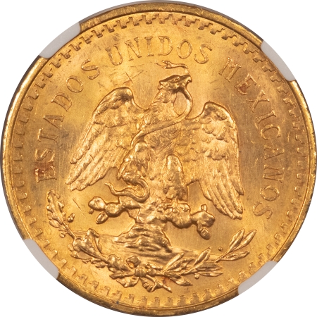 New Certified Coins 1943 MEXICO 50 PESOS GOLD, 1.2057 OZ NGC MS-64 FLASHY & NEAR GEM! MINTAGE 89,000