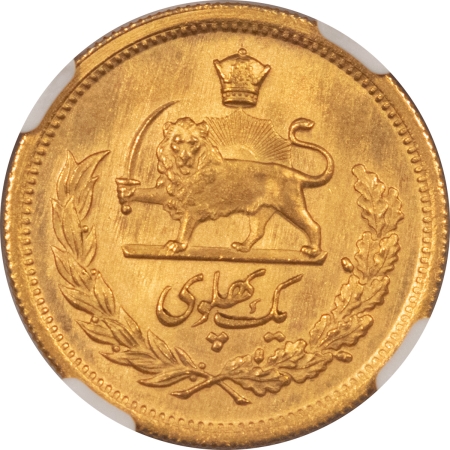 New Certified Coins SH1330-1951 IRAN 1 PAHLAVI GOLD, KM-1150, NGC MS-66; SCARCE & DESIRABLE, POP 3/2