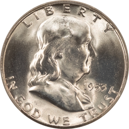 Franklin Halves 1953-S FRANKLIN HALF DOLLAR – PCGS MS-65, BLAST WHITE GEM!