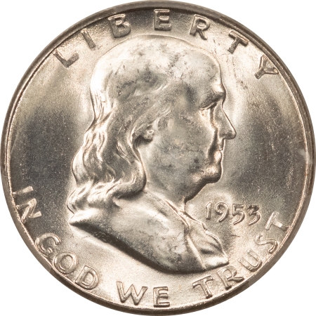 Franklin Halves 1953-S FRANKLIN HALF DOLLAR – PCGS MS-65, BLAST WHITE GEM!