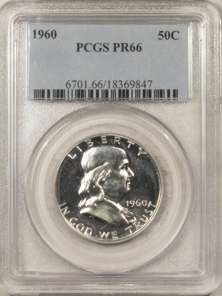 Franklin Halves 1960 PROOF FRANKLIN HALF DOLLAR – PCGS PR-66, WHITE!