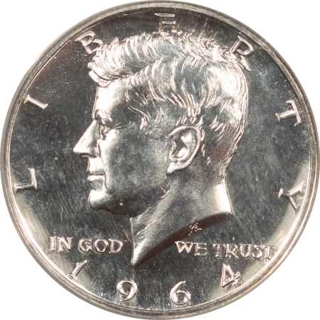 Kennedy Halves 1964 PROOF KENNEDY HALF DOLLAR, ACCENTED HAIR, FS-401 – ANACS PF-66, WHITE!