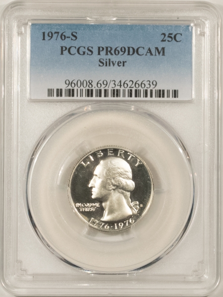 New Store Items 1976-S PROOF SILVER WASHINGTON QUARTER – PCGS PR-69 DCAM