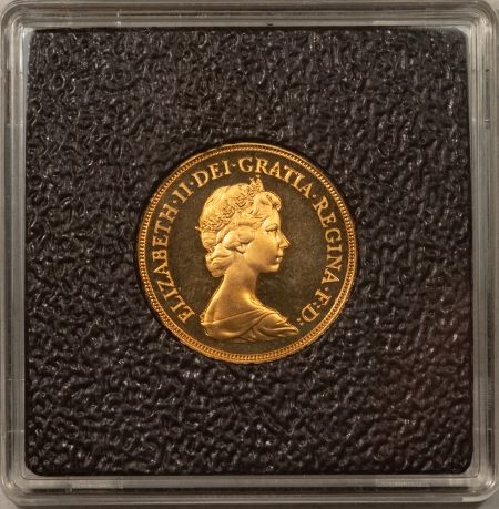 Bullion 1982 GREAT BRITAIN ELIZABETH II PROOF GOLD SOVEREIGN .2354 AGW KM-919, GEM PROOF