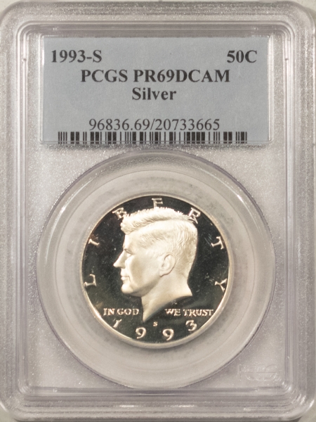 Kennedy Halves 1993-S SILVER PROOF KENNEDY HALF DOLLAR – PCGS PR-69 DCAM