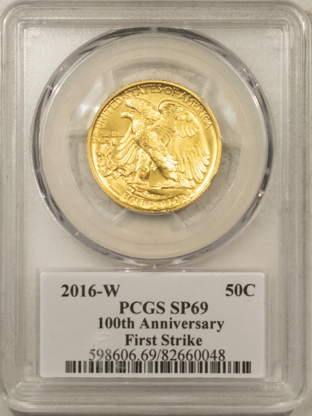 Modern Commems 2016-W WALKING LIBERTY 1/2OZ GOLD CENTENNIAL COMMEMORATIVE PCGS SP-69 1ST STRIKE