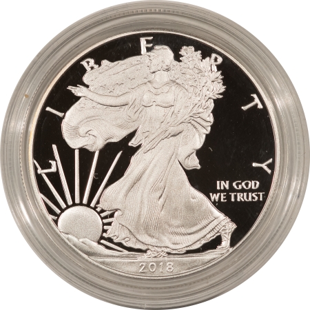 American Silver Eagles 2018-W $1 PROOF AMERICAN SILVER EAGLE, 1 OZ, .999 – PROOF W/ BOX & COA!