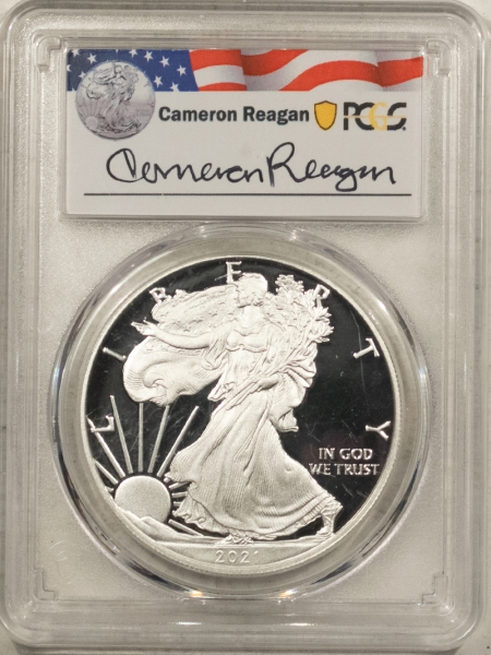 American Silver Eagles 2021-W $1 AMERICAN SILVER EAGLE, TYPE 1, 1 OZ, REAGAN LEGACY – PCGS PR-69 DCAM