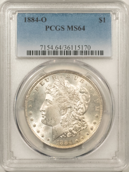 Morgan Dollars 1884-O MORGAN DOLLAR – PCGS MS-64, FRESH & ORIGINAL LUSTER!