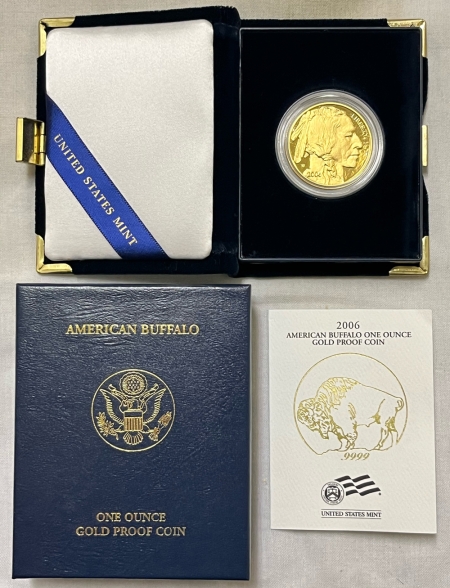 American Gold Eagles, Buffaloes, & Liberty Series 2006-W $50 PROOF GOLD AMERICAN BUFFALO 1 OZ .9999 – GEM PROOF, ORIGINAL BOX/COA!