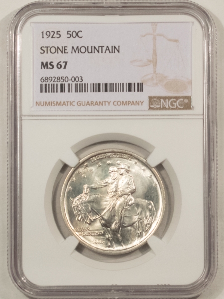 New Certified Coins 1925 STONE MOUNTAIN COMMEMORATIVE HALF DOLLAR – NGC MS-67 FRESH WHITE & SUPERB!