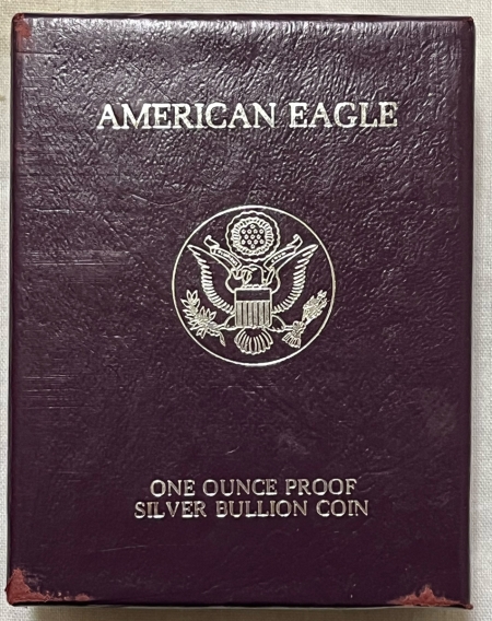 American Silver Eagles 1987-S $1 PROOF AMERICAN SILVER EAGLE, 1 OZ, .999 – GEM PROOF W/ BOX (NO COA)