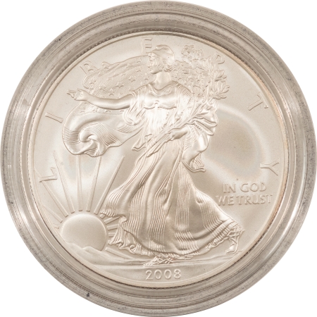 American Silver Eagles 2008 REVERSE OF 2007 BURNISHED $1 1 OZ AMERICAN SILVER EAGLE, GEM BU & FRESH OGP