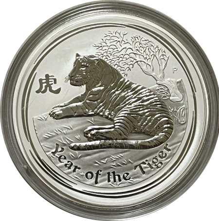 Bullion 2010 AUSTRALIA $30 1 KILO .9999 SILVER LUNAR YEAR OF THE TIGER, BU ORIG CAPSULE