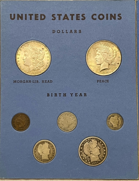 Morgan Dollars 20TH CENTURY 23 COIN US TYPE SET, 1906 BIRTH YEAR SET, SILVER $1s WHITMAN FOLDER