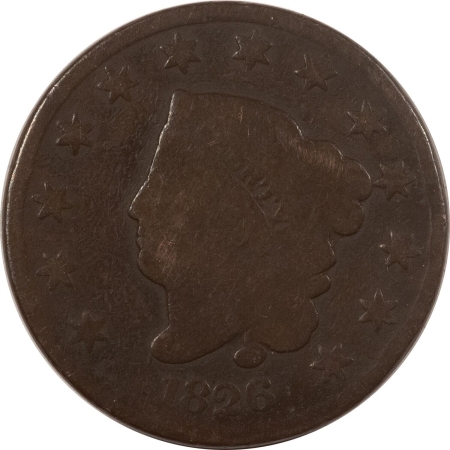U.S. Uncertified Coins 1826 CORONET HEAD LARGE CENT CIRCULATED