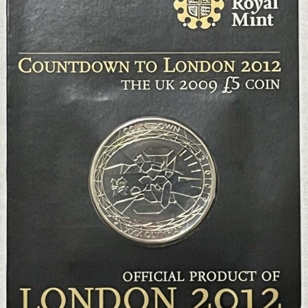 World Certified Coins 2009 5 LBS GREAT BRITAIN, KM-1121, COUNTDOWN TO LONDON – UNCIRCULATED IN OGP!