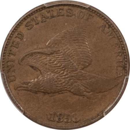 Flying Eagle 1858/7 FLYING EAGLE CENT, LG LETTERS – PCGS XF-45, WEAK ALTHOUGH NOT ON HOLDER!