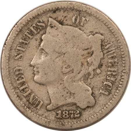 Three Cent Nickels 1872 THREE CENT NICKEL – PLEASING CIRCULATED EXAMPLE!
