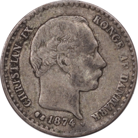 World Certified Coins 1874-H DENMARK 10 ORE KM #795.1 – HIGH GRADE CIRCULATED EXAMPLE!