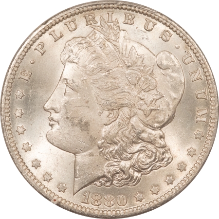 Morgan Dollars 1880-CC MORGAN DOLLAR, VAM 7 8/7 REVERSE OF 1878 PCGS MS-62, PREMIUM QUALITY!