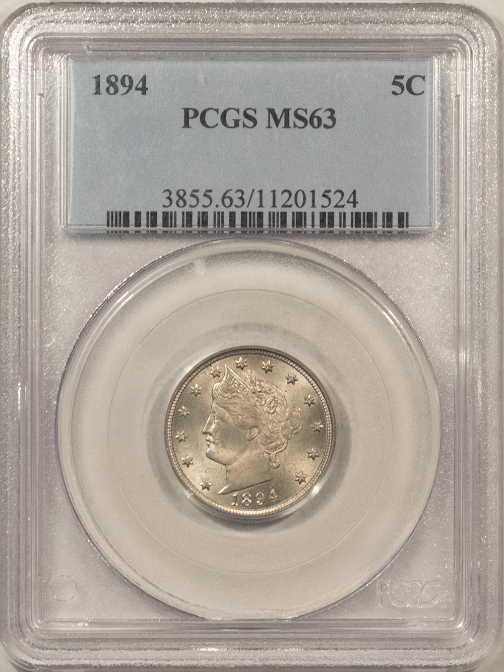 1894 LIBERTY NICKEL PCGS MS-63, PREMIUM QUALITY 64+ QUALITY!