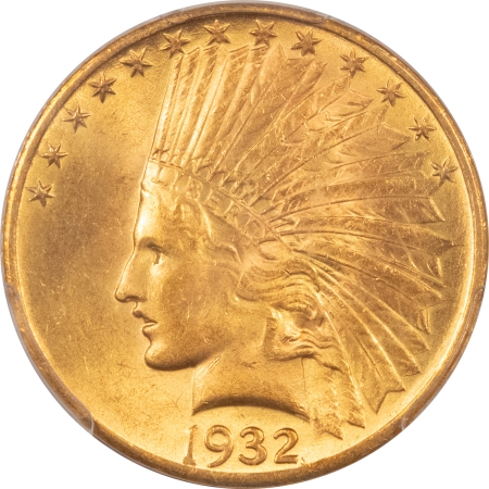 $10 1932 $10 INDIAN GOLD EAGLE – PCGS MS-64, LUSTROUS & NICE!